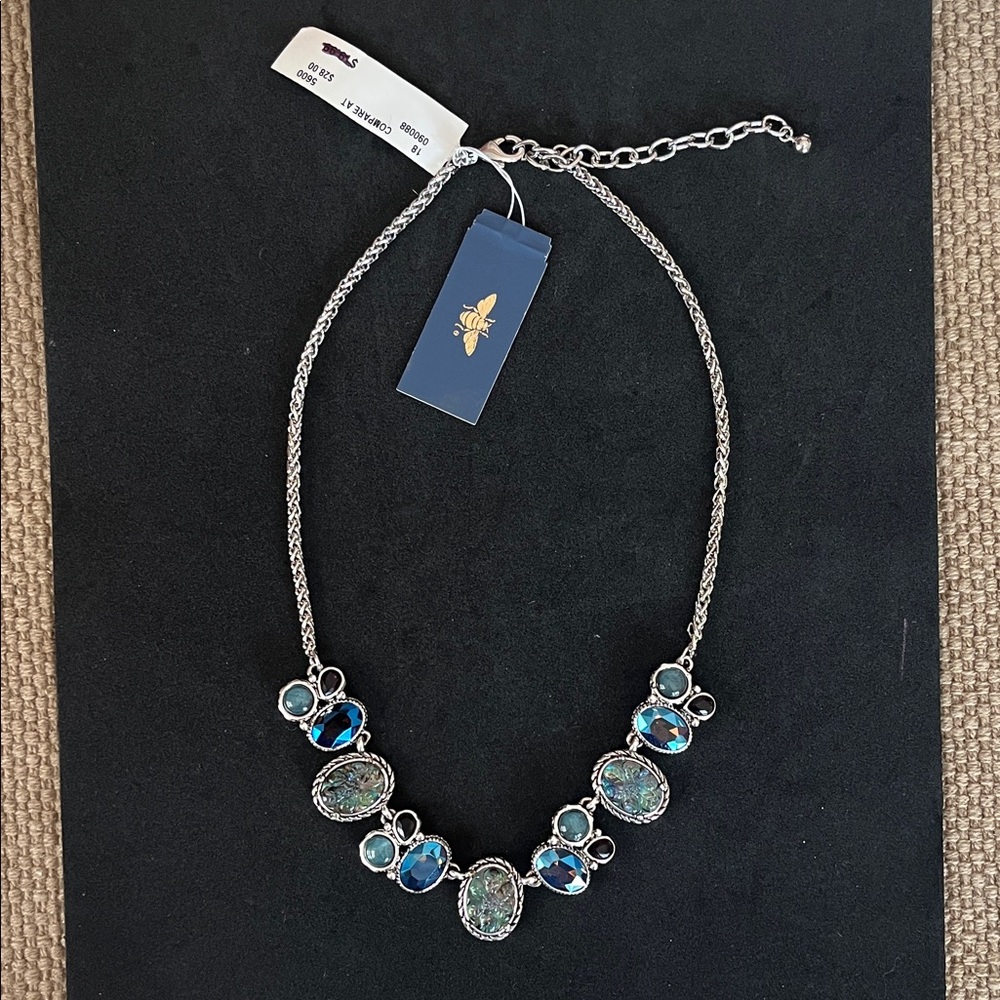 Women's Silver-Tone Blue & Teal Statement Necklace